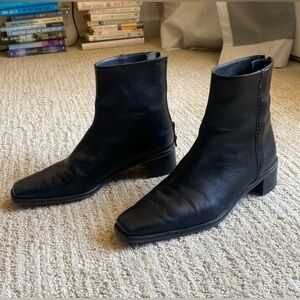 Stuart Weitzman Black Leather Ankle Boots size 6